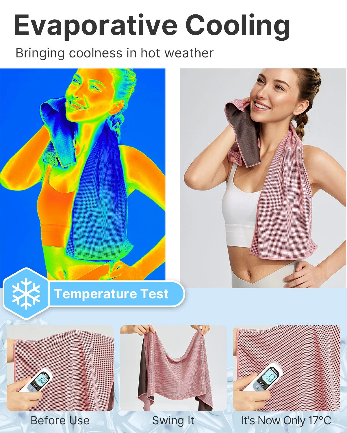 4 Pack Cooling Towels (40"x12"), Ice Cooling Towels for Neck and Face