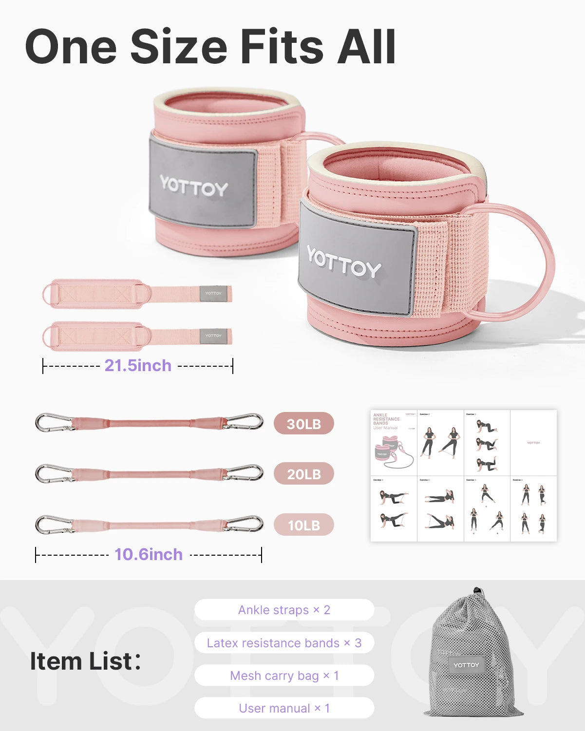 Ankle Resistance Bands with Cuffs