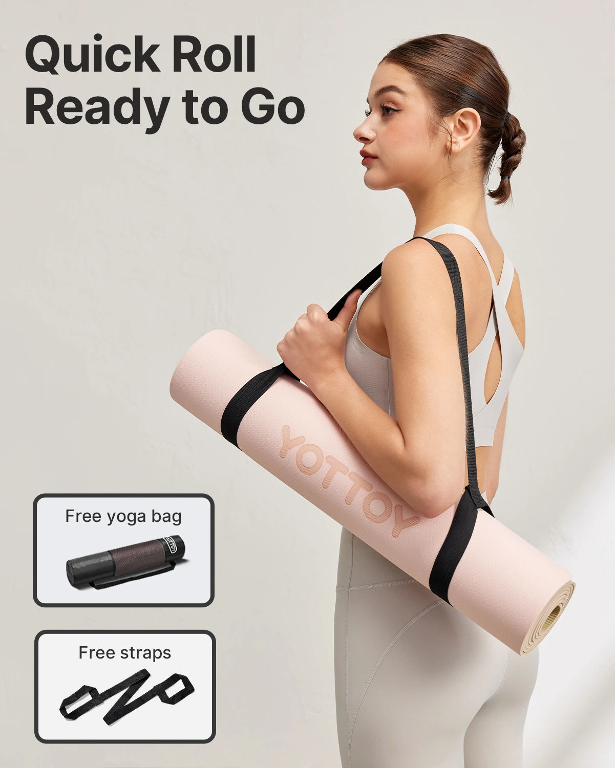 Non-Slip TPE Exercise Mat(1/4 Inch) for Pilates