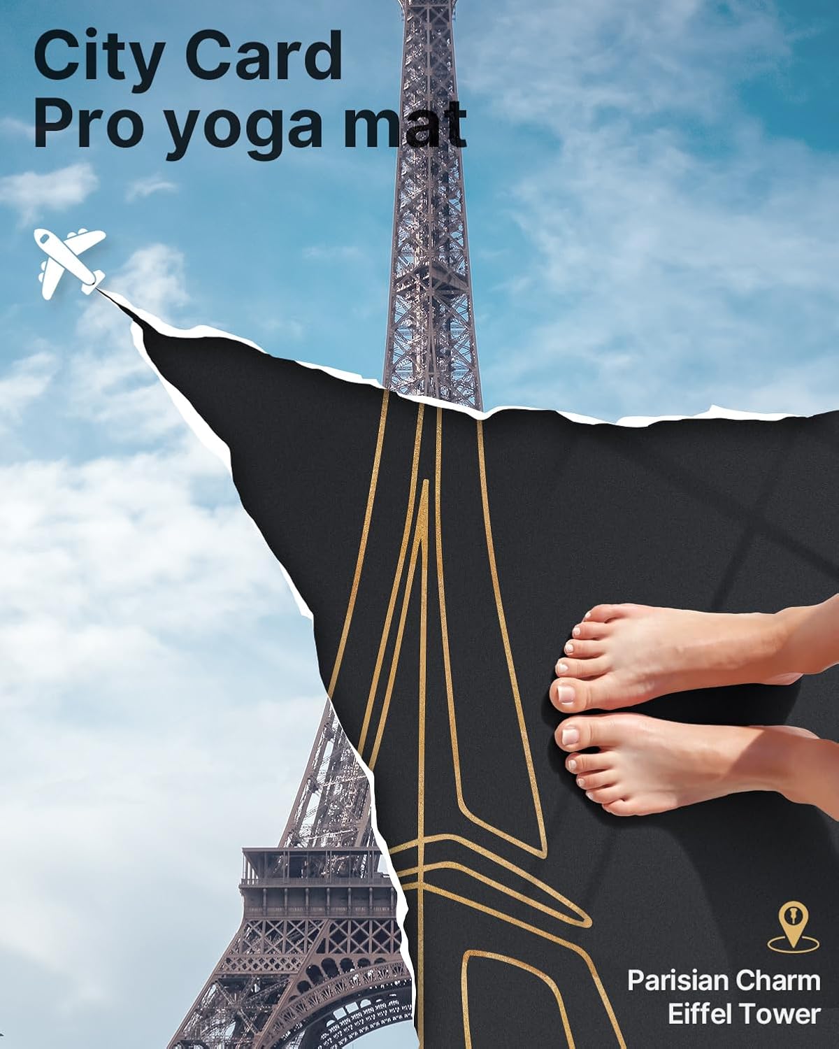 YOTTOY City Landmark Yoga Mat-Eiffel Tower
