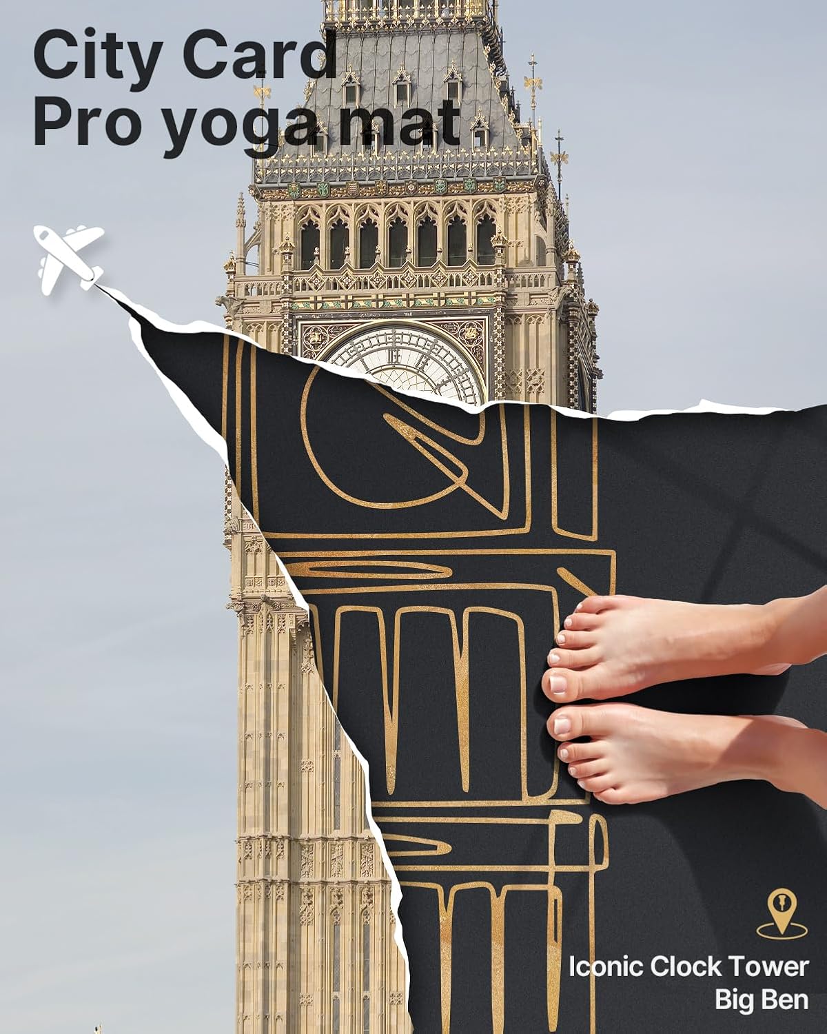 YOTTOY City Landmark Yoga Mat-Eiffel Tower
