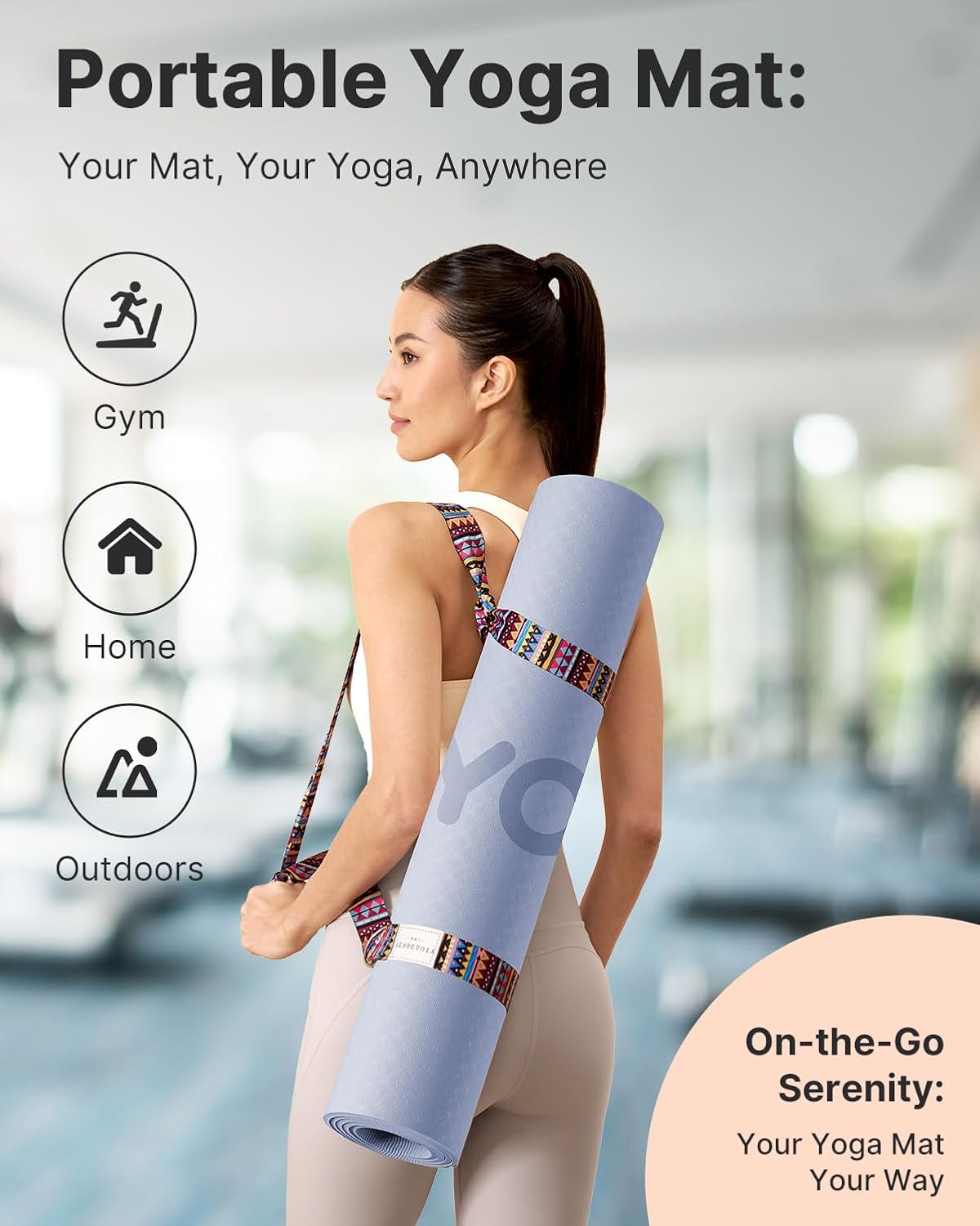 YOTTOY TPE Yoga Mat, with Strap Bag