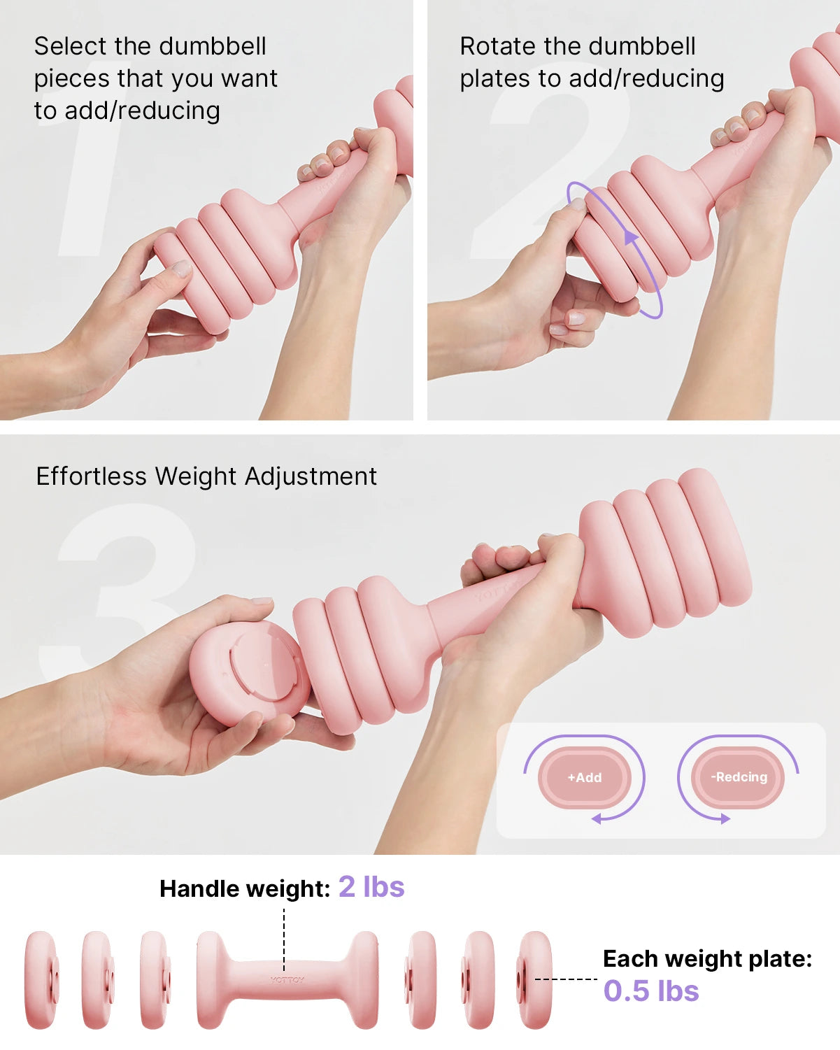 4-in-1 Adjustable Dumbbell Set of 2