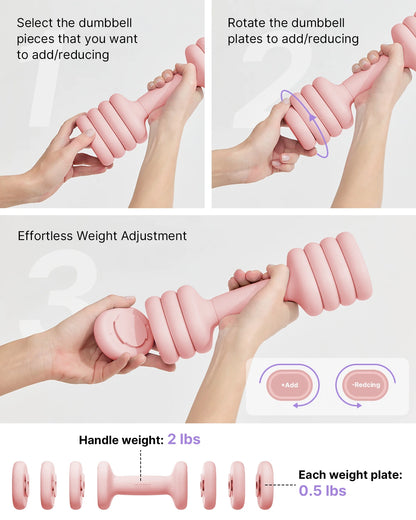 4-in-1 Adjustable Dumbbell Set of 2