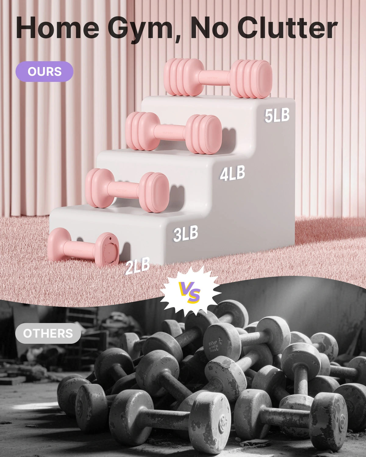 4-in-1 Adjustable Dumbbell Set of 2