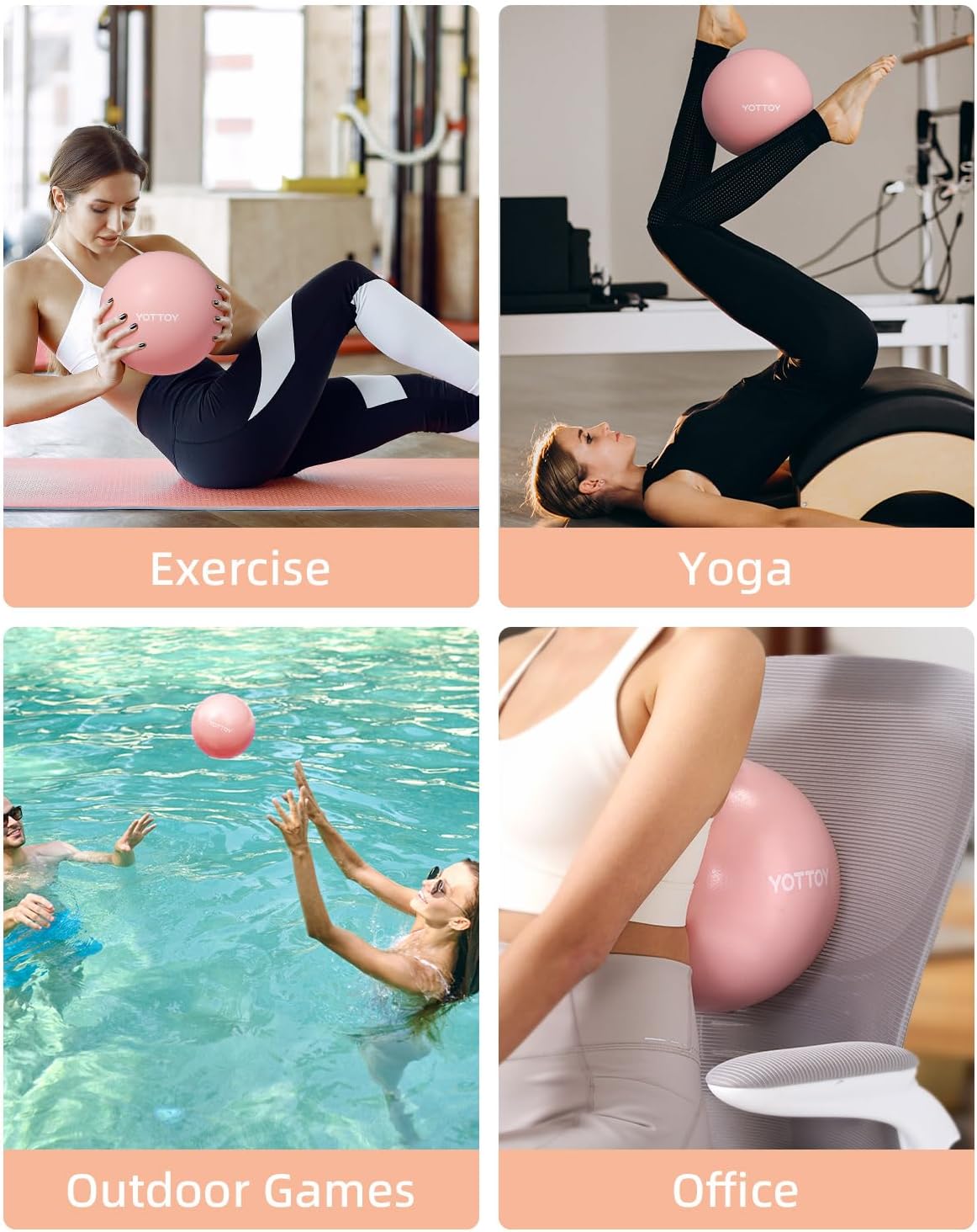 YOTTOY Pilates Ball, 10-inch