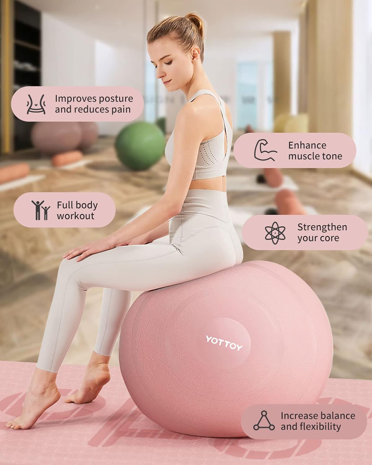 YOTTOY Ultimate Anti-Burst Yoga Ball