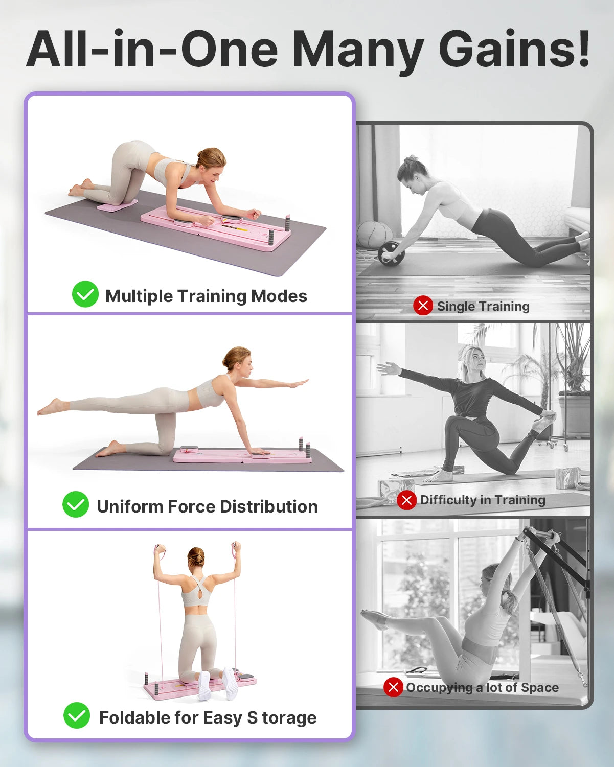 Home Pilates Board-2025 Piilates Reformer Set