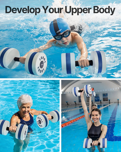 Water Aerobics Dumbbells – Set of 2 for Pool Exercise