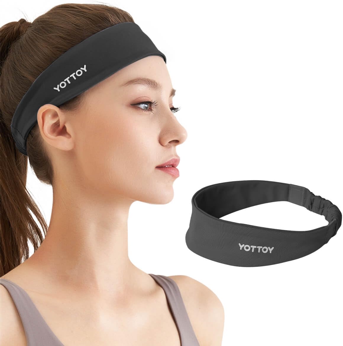 YOTTOY Non Slip Headbands Elastic Sweatbands Sport Workout Hairband