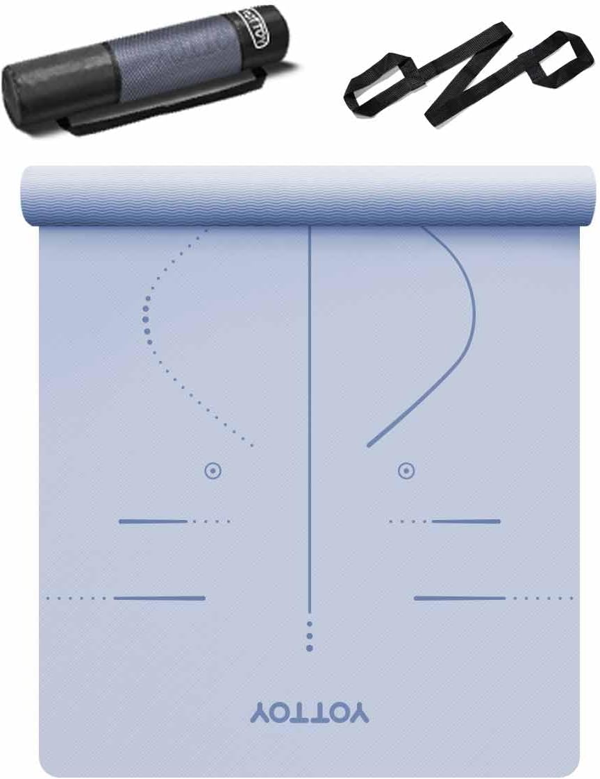 YOTTOY Extra Wide Non-Slip Exercise Fitness Yoga Mats,with Strap Bag