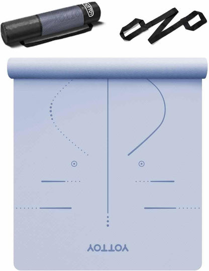 YOTTOY Extra Wide Non-Slip Exercise Fitness Yoga Mats,with Strap Bag