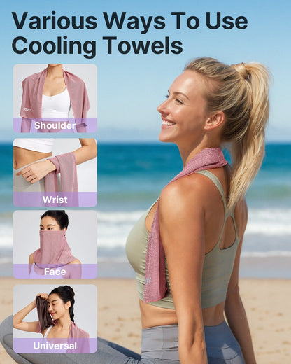 4 Pack Cooling Towels (40"x12"), Ice Cooling Towels for Neck and Face