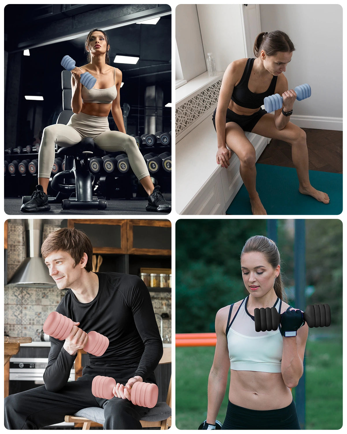 4-in-1 Adjustable Dumbbell Set of 2