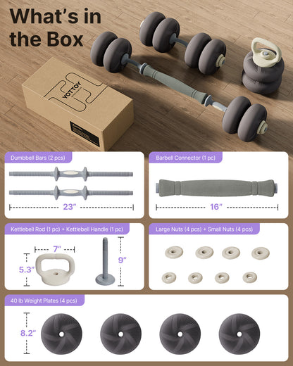 YOTTOY 4-in-1 Ultimate Home Gym: Adjustable Dumbbell & Barbell System