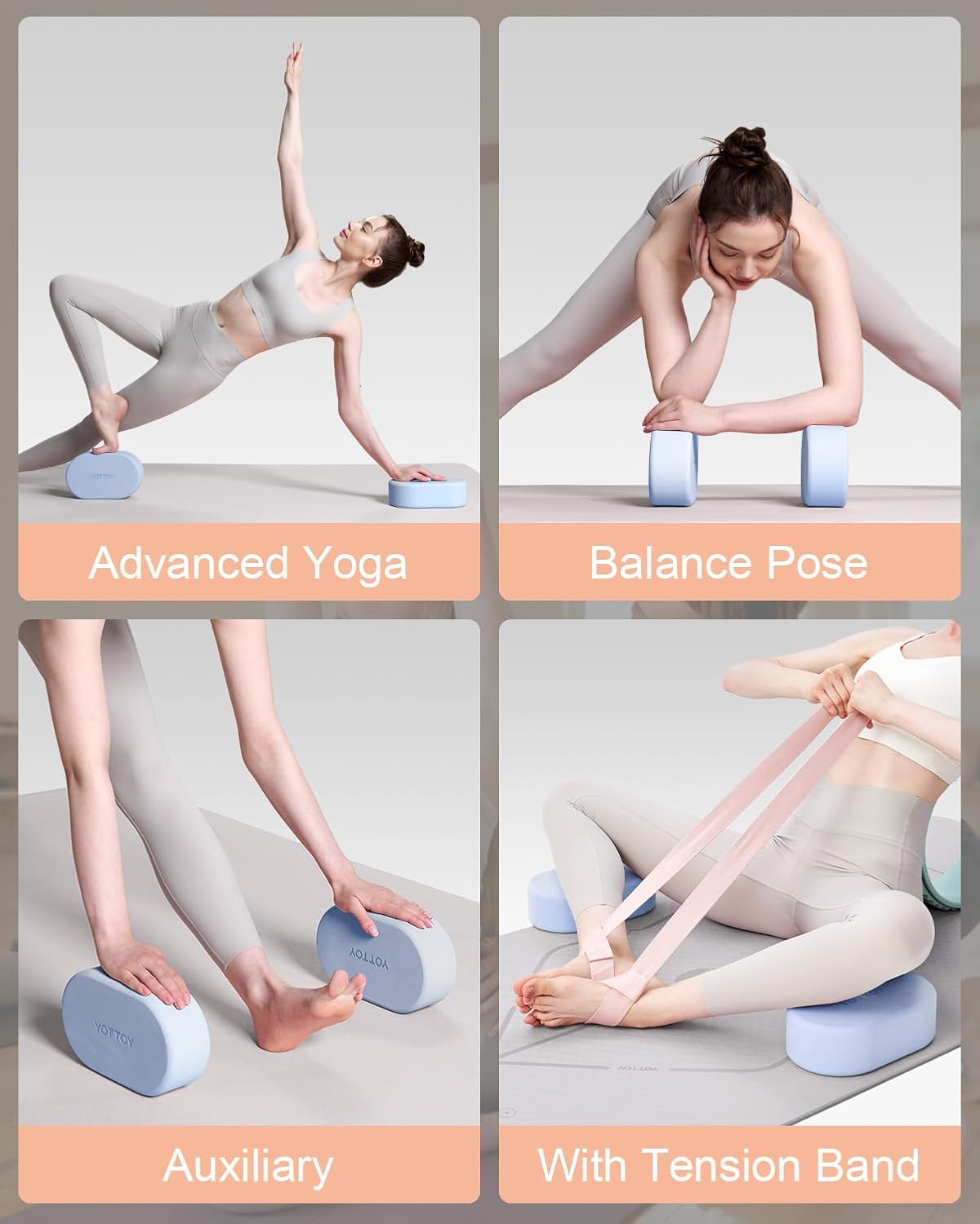 Foam Yoga Blocks(Set of 2) with Non-slip Surface