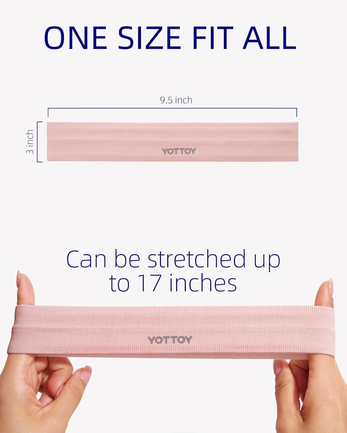 YOTTOY Non Slip Headbands Elastic Sweatbands Sport Workout Hairband