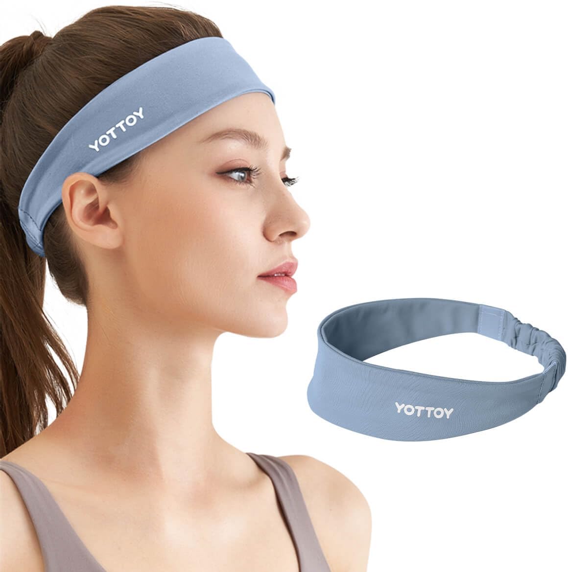 YOTTOY Non Slip Headbands Elastic Sweatbands Sport Workout Hairband