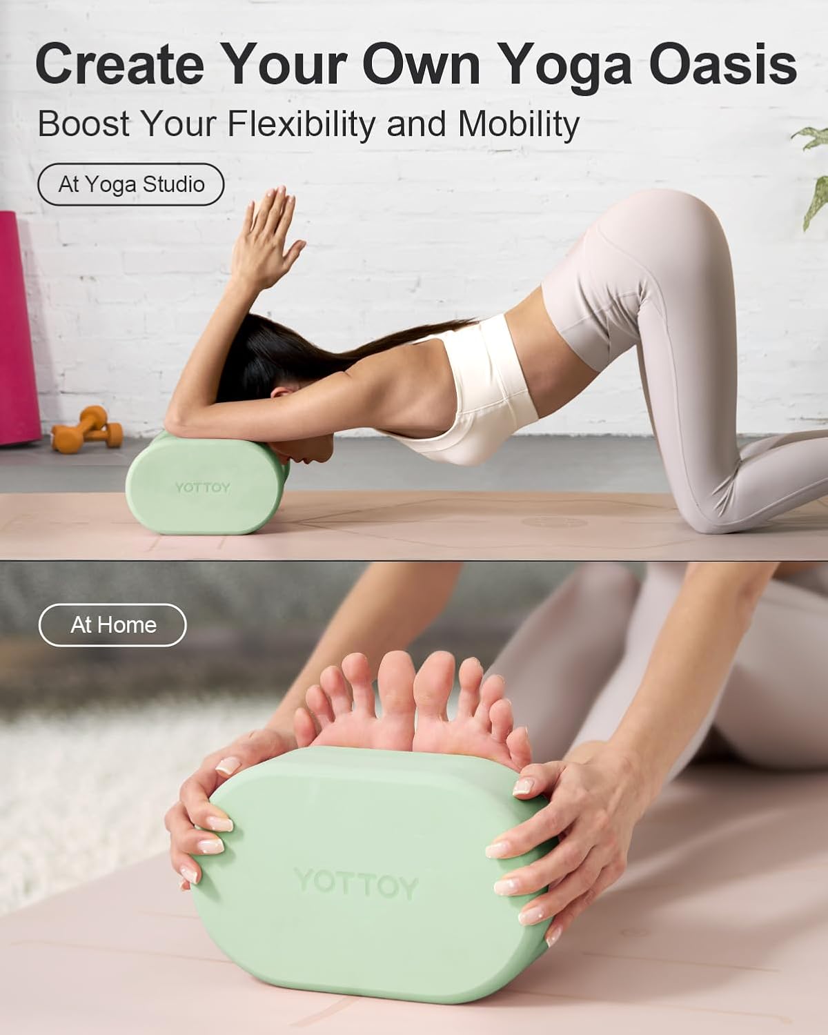 Foam Yoga Blocks(Set of 2) with Non-slip Surface