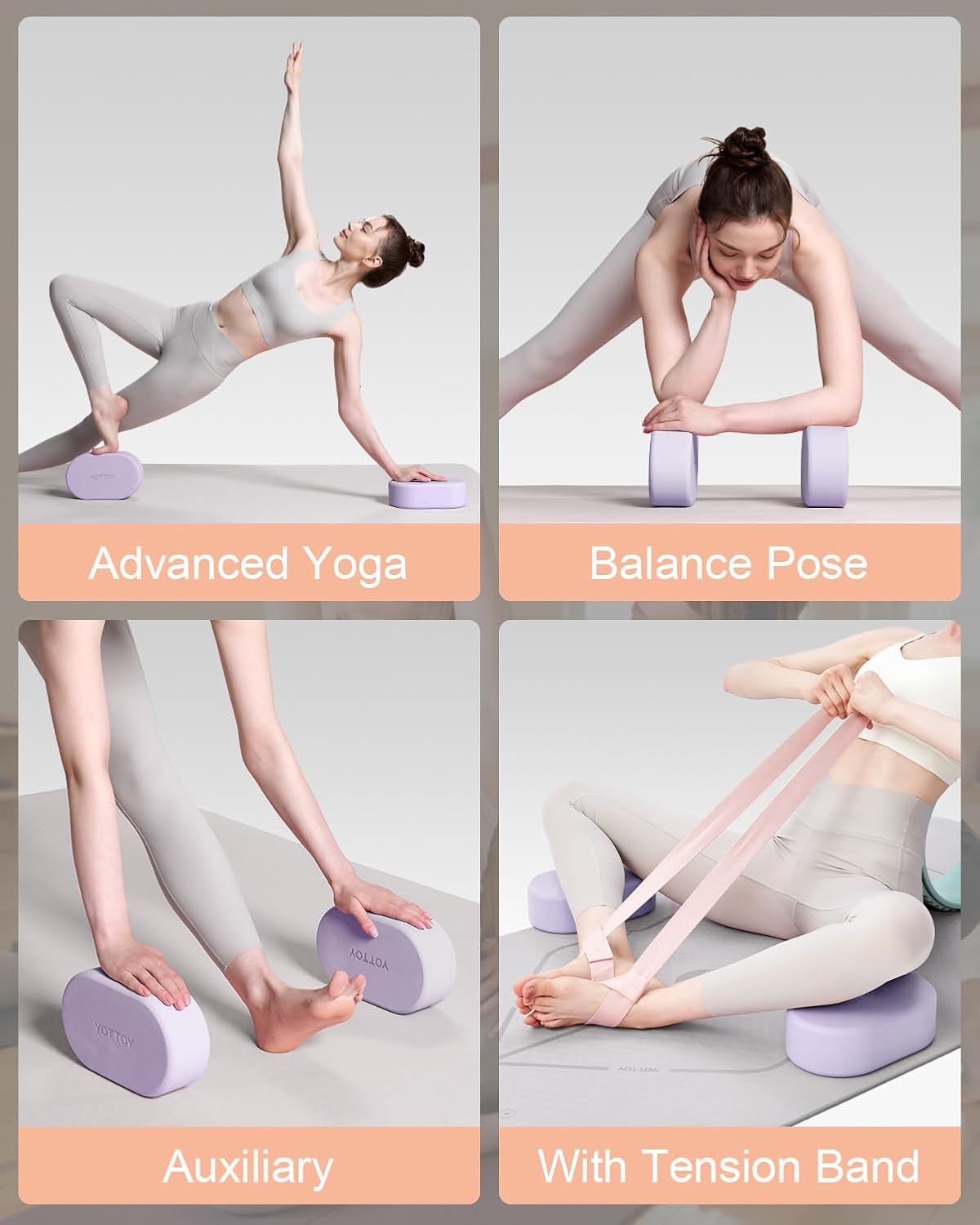 Foam Yoga Blocks(Set of 2) with Non-slip Surface