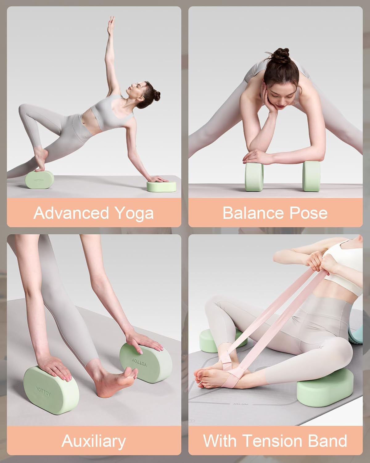 Foam Yoga Blocks(Set of 2) with Non-slip Surface