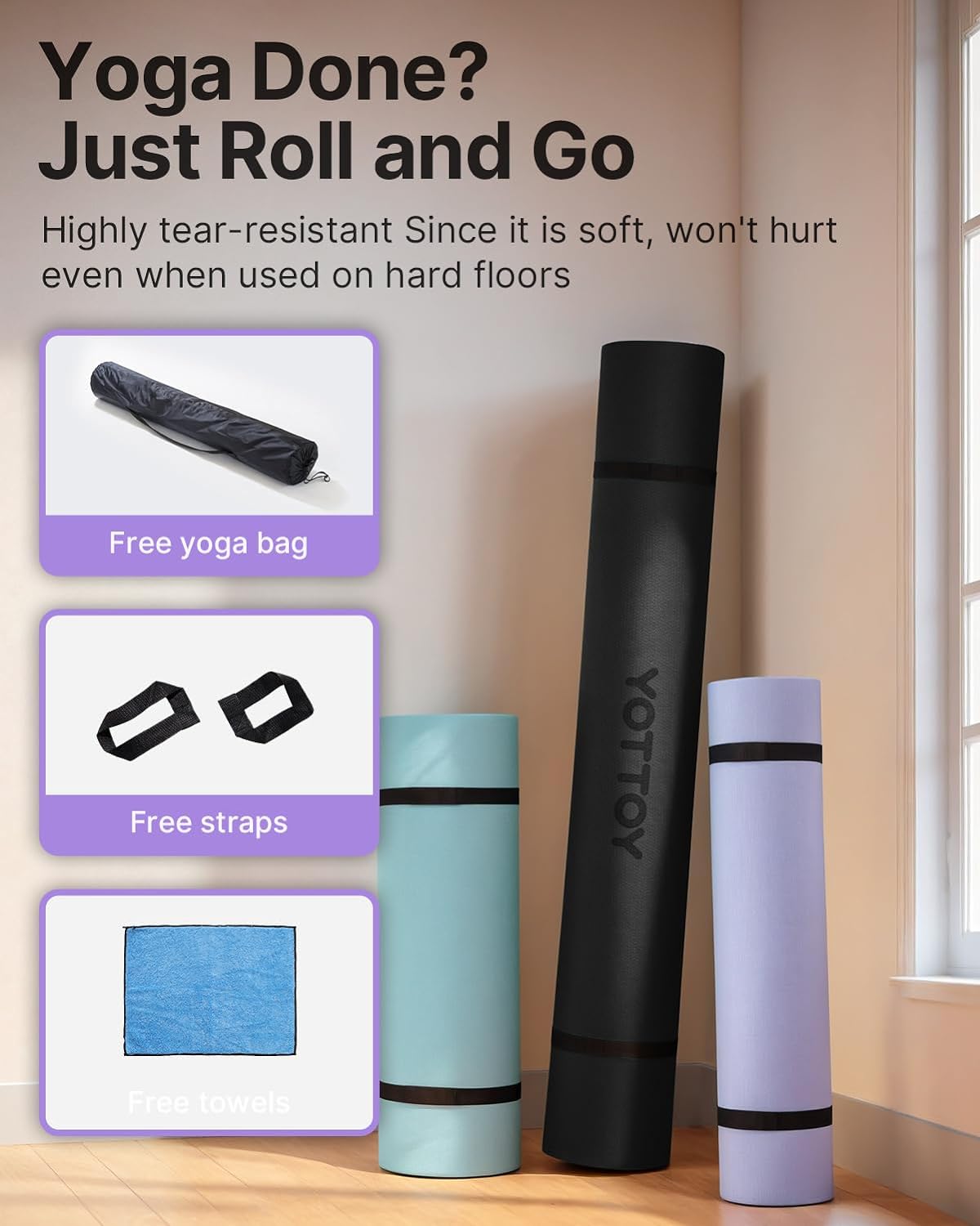 YOTTOY Large Yoga Mat – Spacious, Supportive & Slip-Resistant