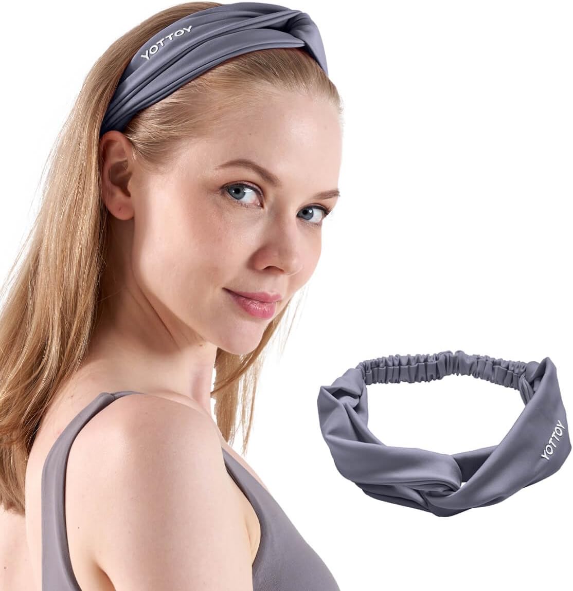 YOTTOY Non Slip Headbands Elastic Sweatbands Sport Workout Hairband