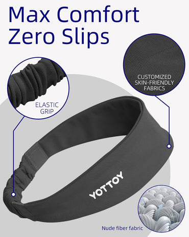 YOTTOY Non Slip Headbands Elastic Sweatbands Sport Workout Hairband