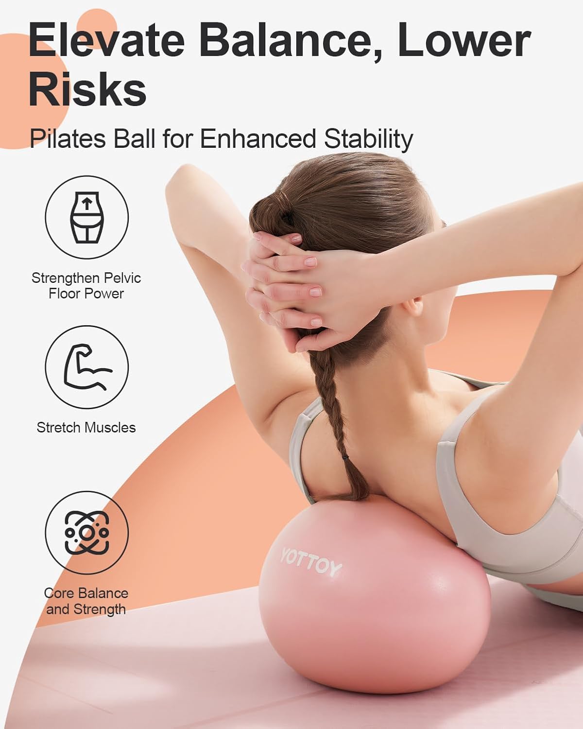 YOTTOY Pilates Ball, 10-inch