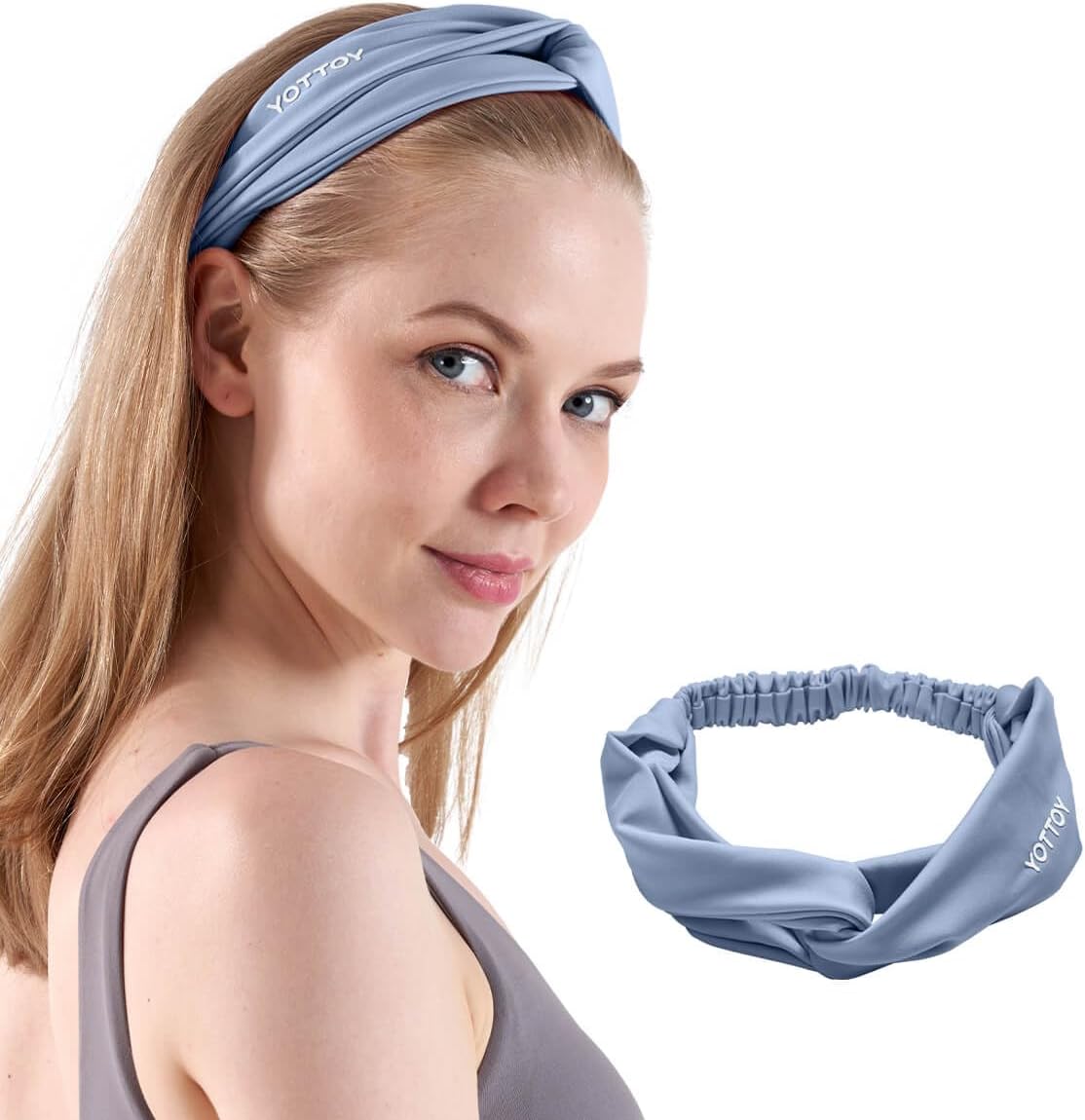 YOTTOY Non Slip Headbands Elastic Sweatbands Sport Workout Hairband