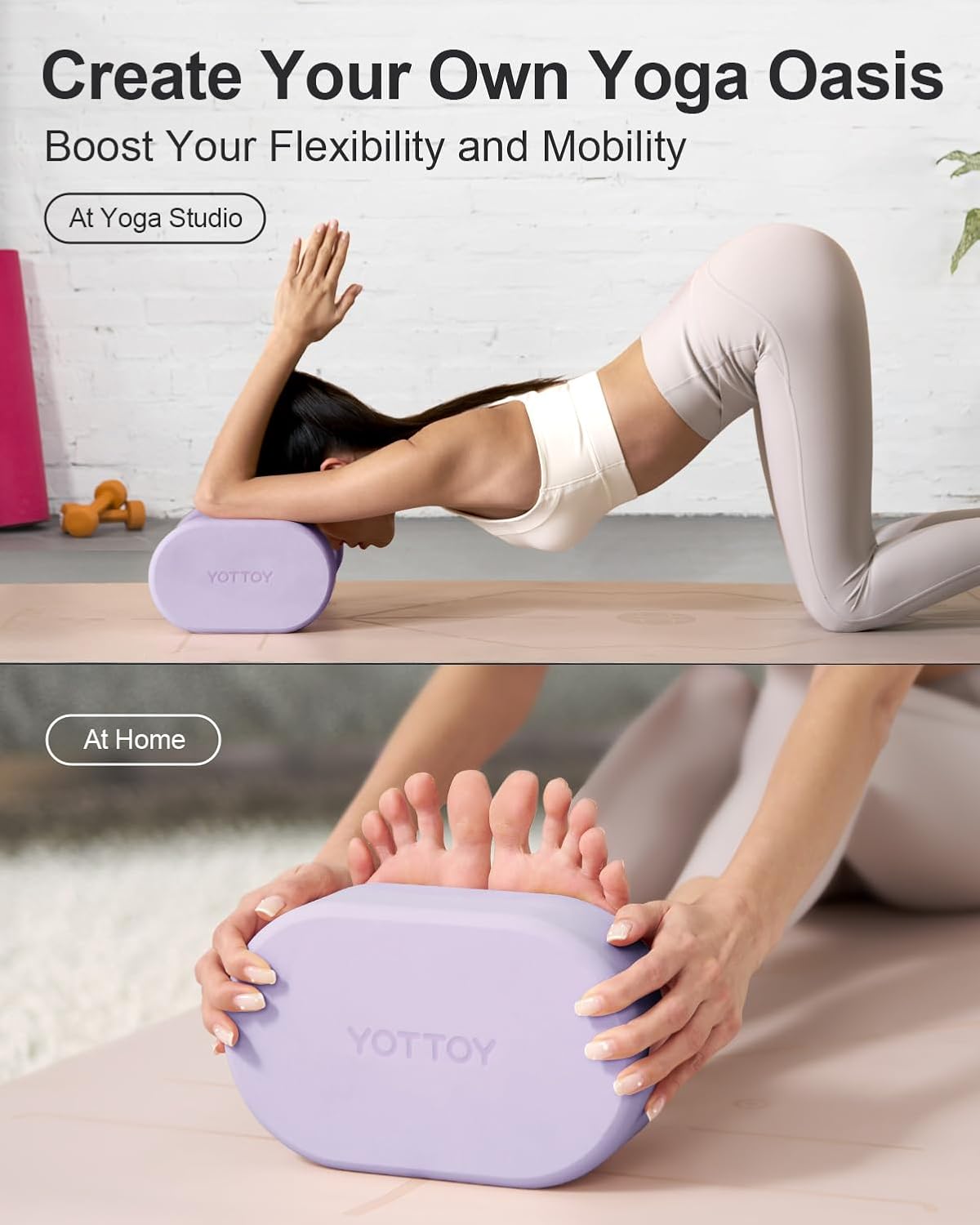 Foam Yoga Blocks(Set of 2) with Non-slip Surface