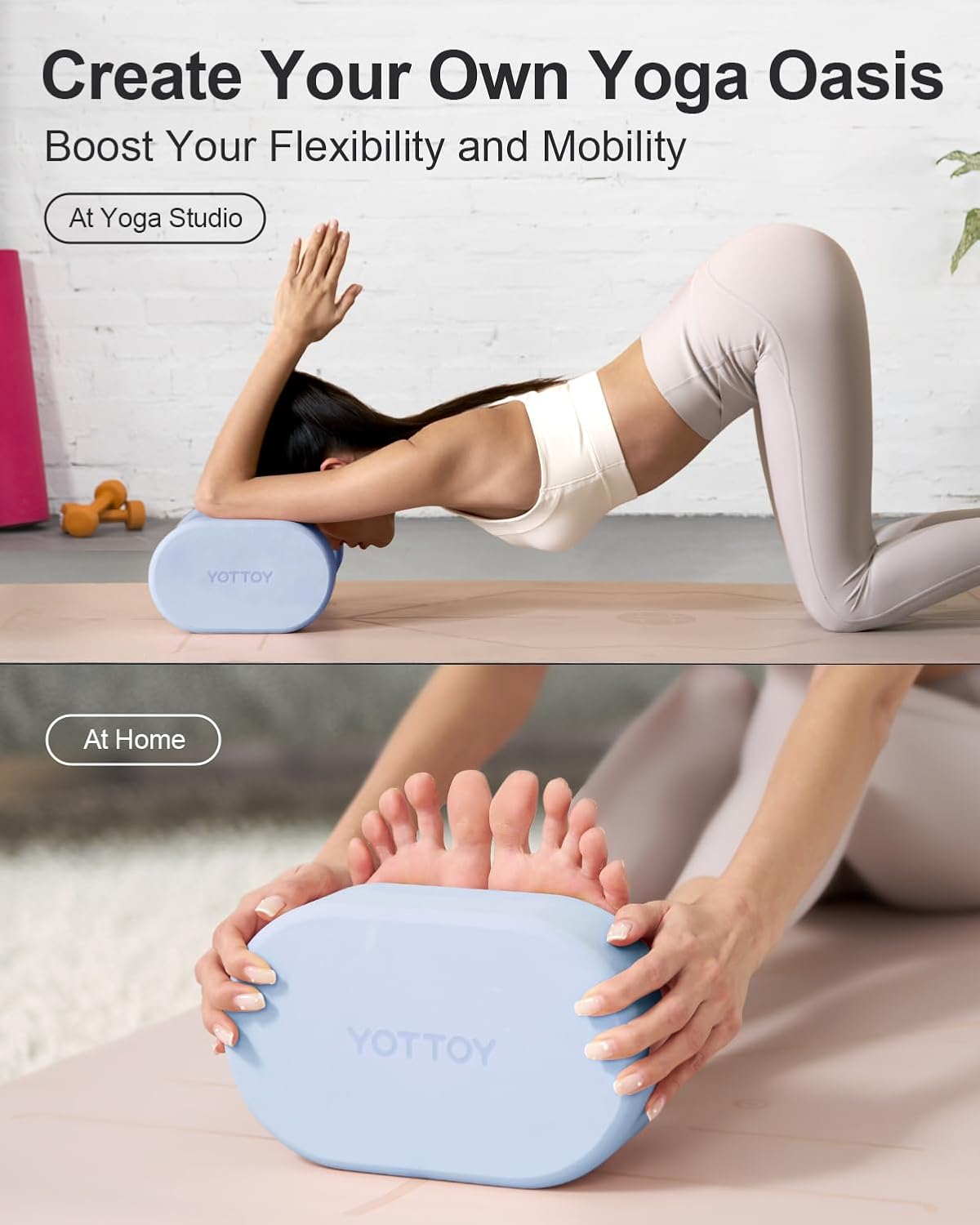 Foam Yoga Blocks(Set of 2) with Non-slip Surface
