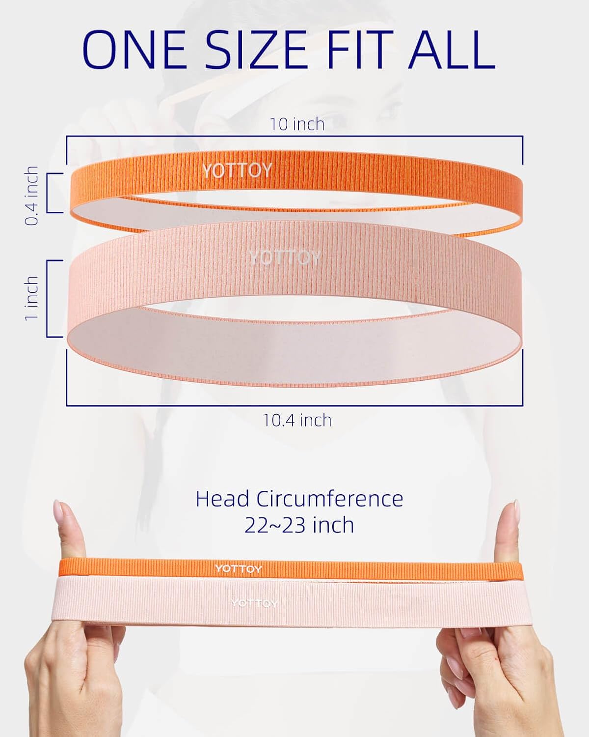 YOTTOY Non Slip Headbands Elastic Sweatbands Sport Workout Hairband