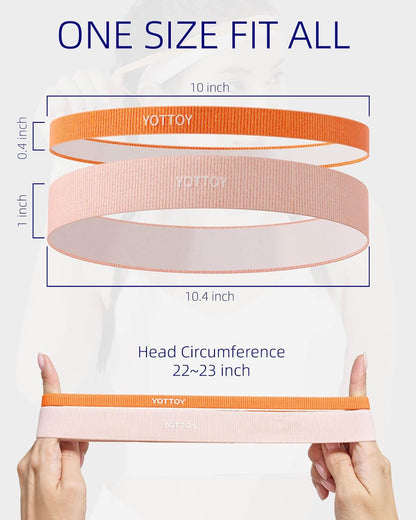 YOTTOY Non Slip Headbands Elastic Sweatbands Sport Workout Hairband