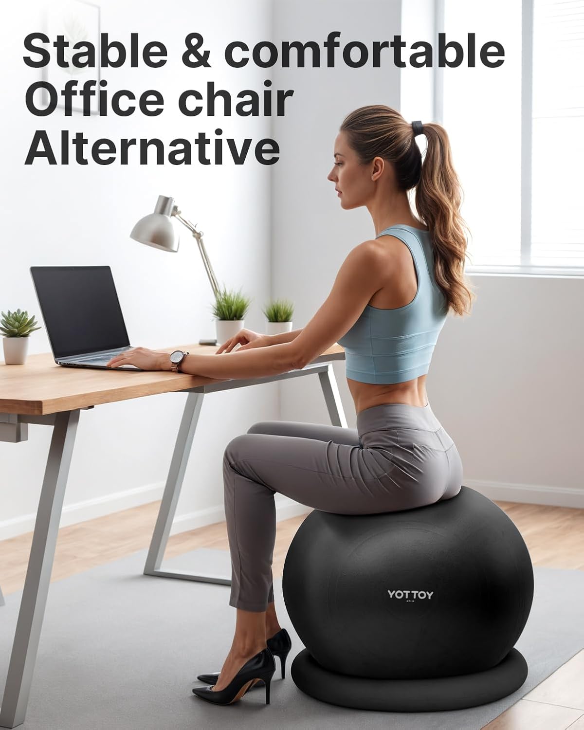 YOTTOY Exercise Ball Chair with Base