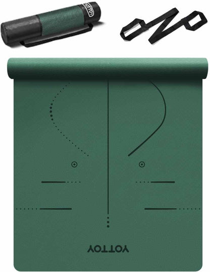 YOTTOY Extra Wide Non-Slip Exercise Fitness Yoga Mats,with Strap Bag