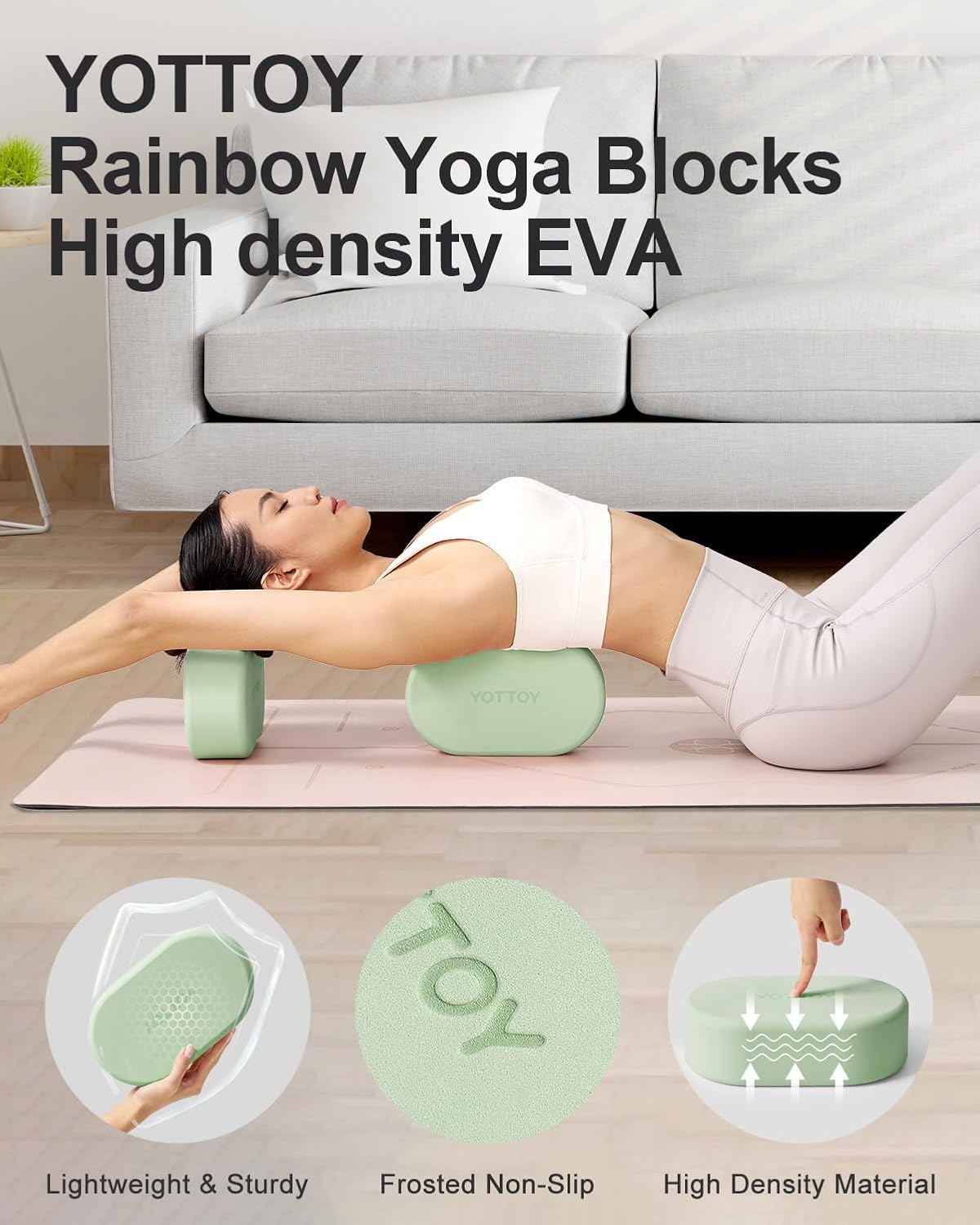 Foam Yoga Blocks(Set of 2) with Non-slip Surface