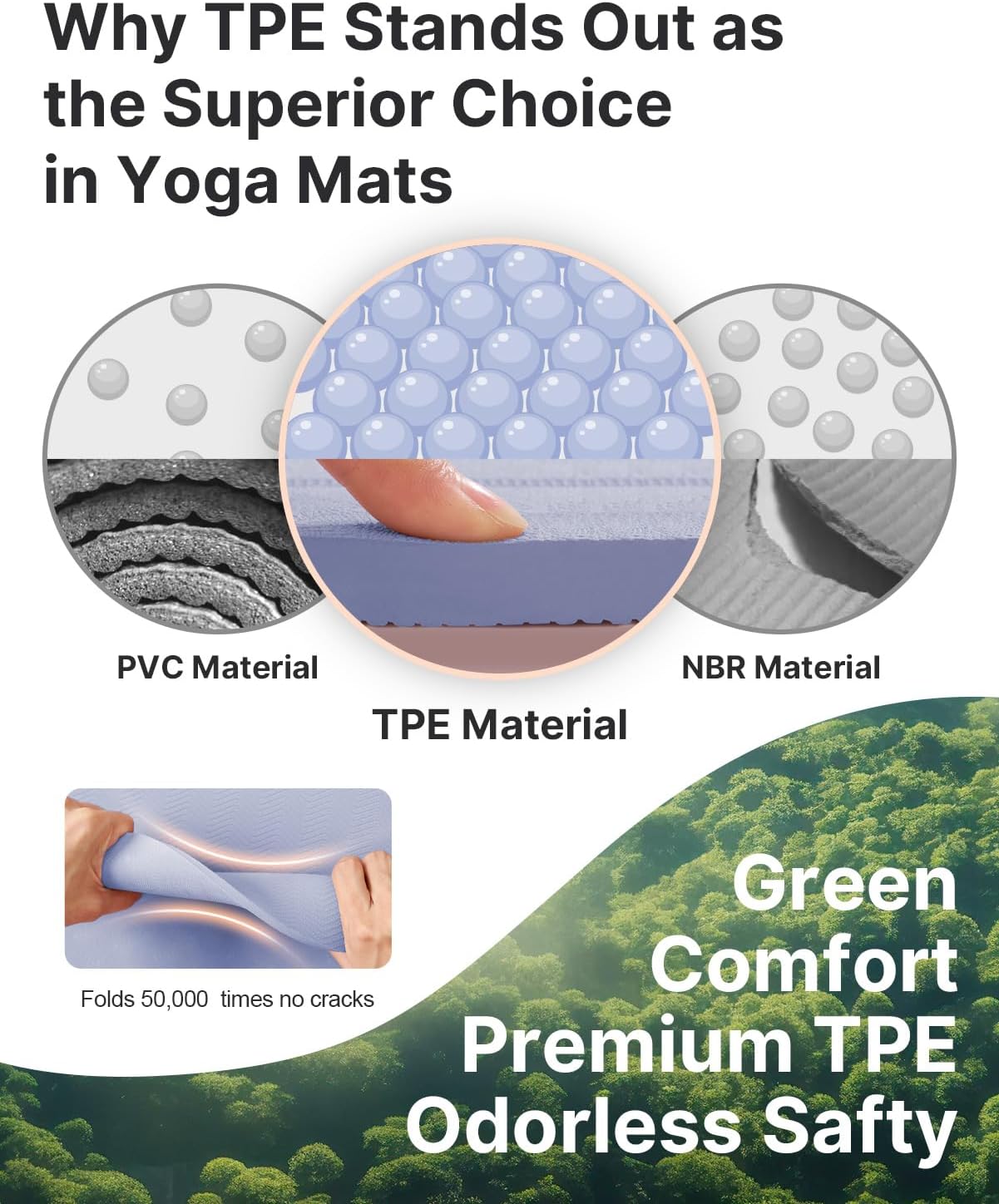 YOTTOY TPE Yoga Mat, with Strap Bag