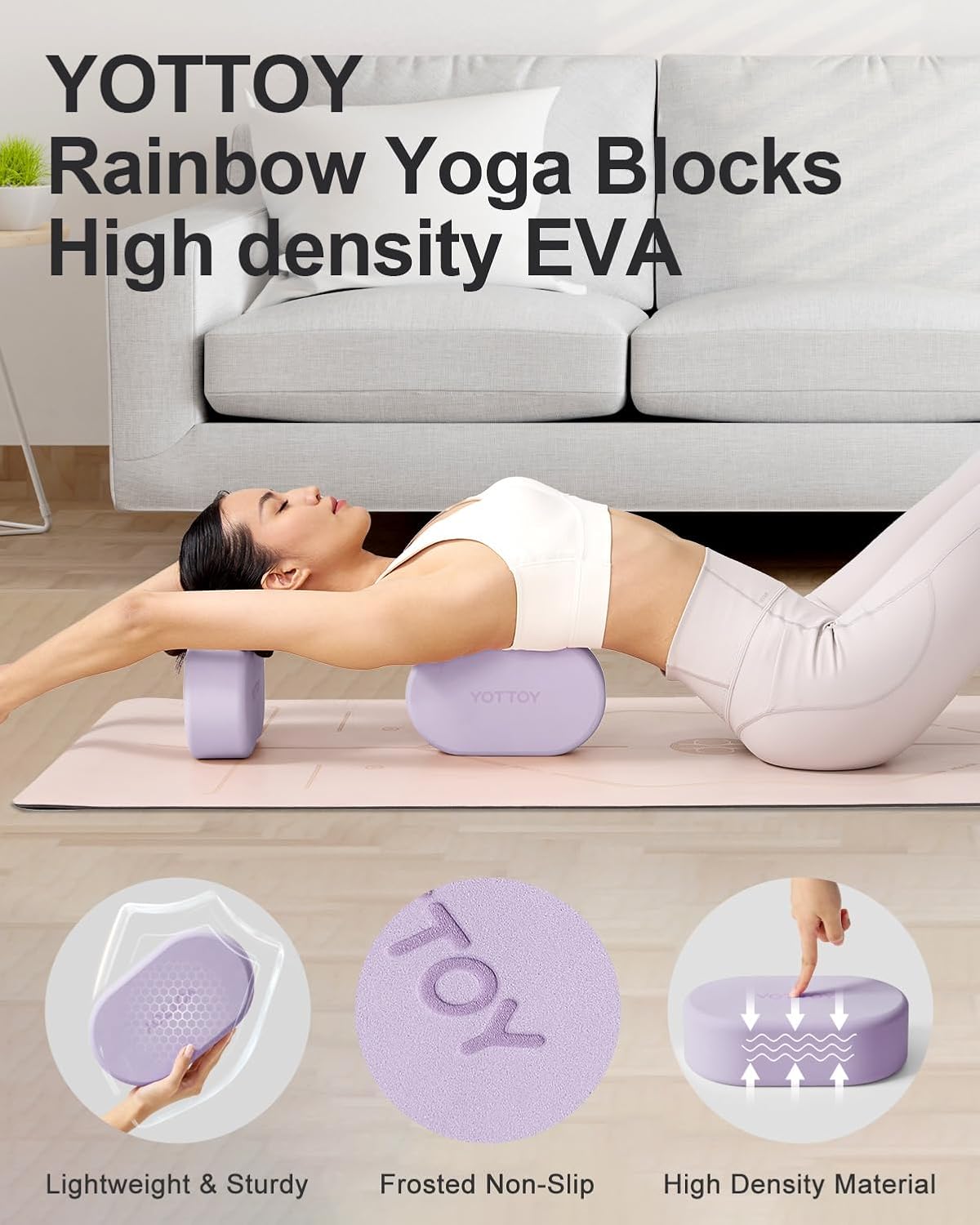 Foam Yoga Blocks(Set of 2) with Non-slip Surface