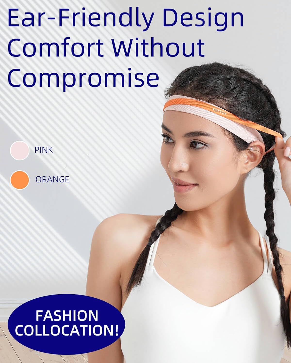 YOTTOY Non Slip Headbands Elastic Sweatbands Sport Workout Hairband