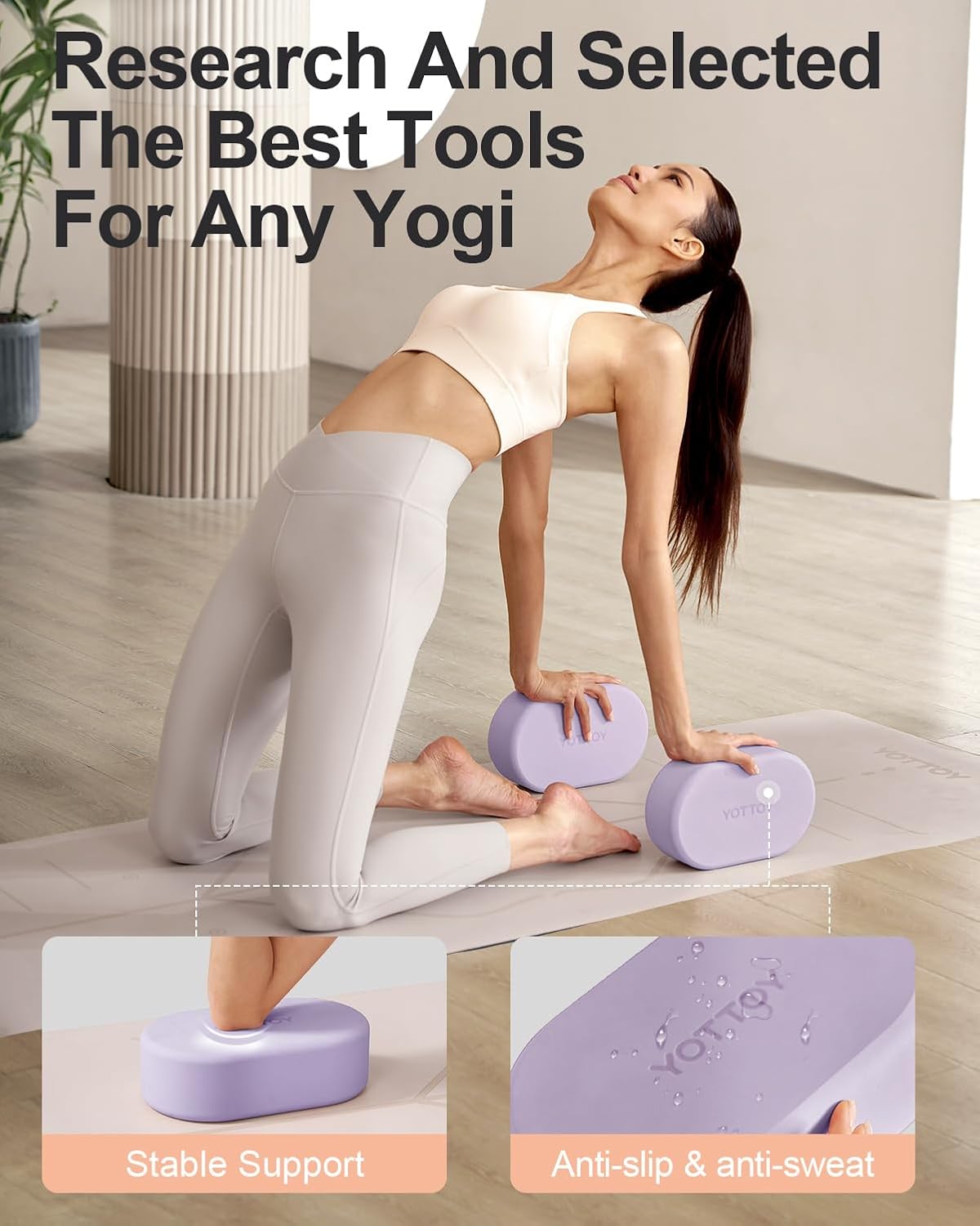 Foam Yoga Blocks(Set of 2) with Non-slip Surface