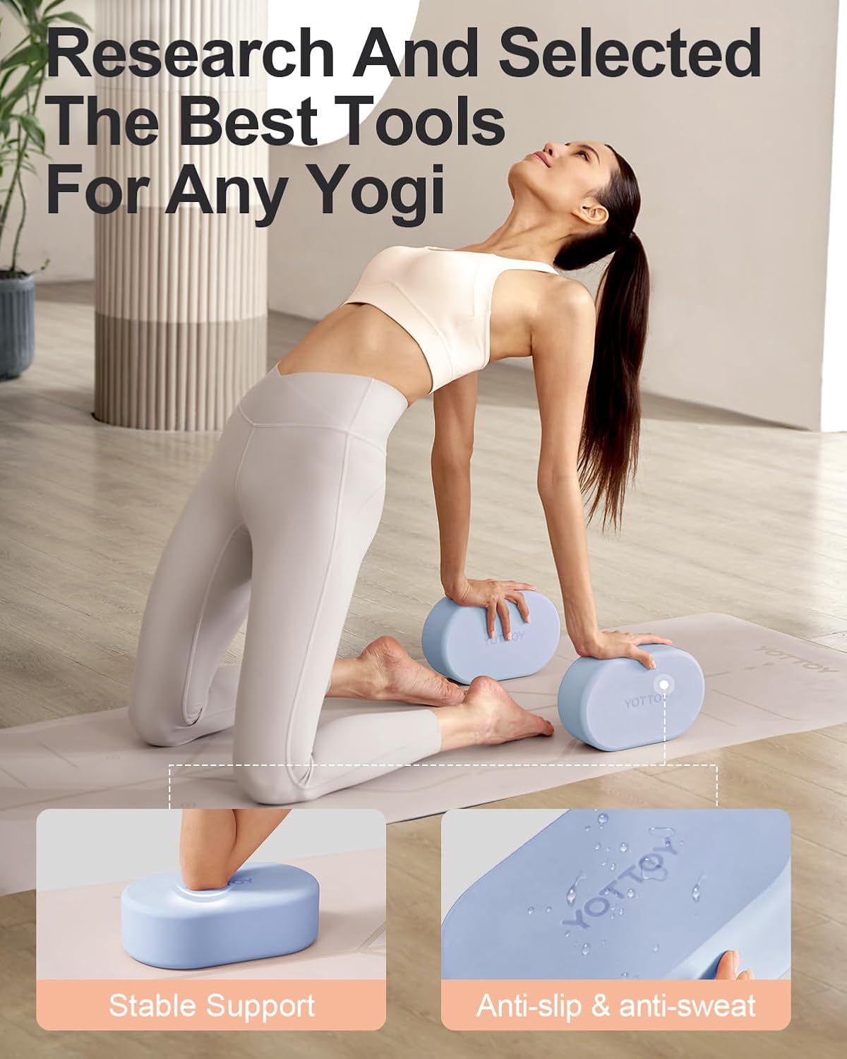 Foam Yoga Blocks(Set of 2) with Non-slip Surface