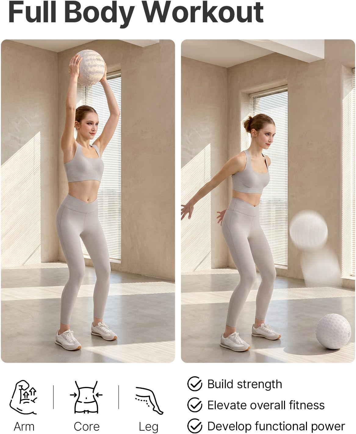 YOTTOY Slam Ball Medicine Ball, Sand-Filled No Bounce Weighted Ball with Textured Grip for Exercise, Strength Conditioning, Cardio, Core Workouts and Cross Training