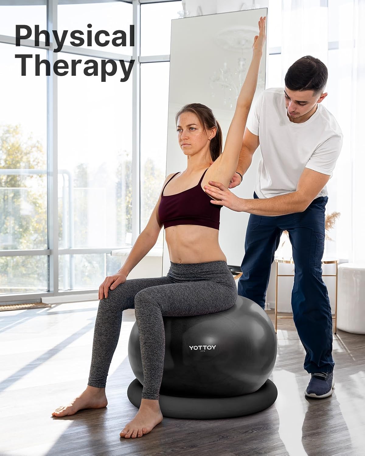 YOTTOY Exercise Ball Chair with Base