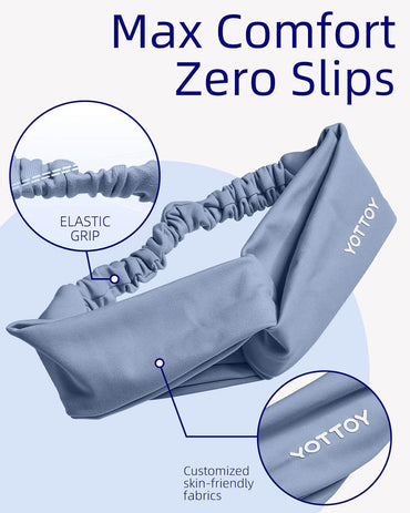 YOTTOY Non Slip Headbands Elastic Sweatbands Sport Workout Hairband