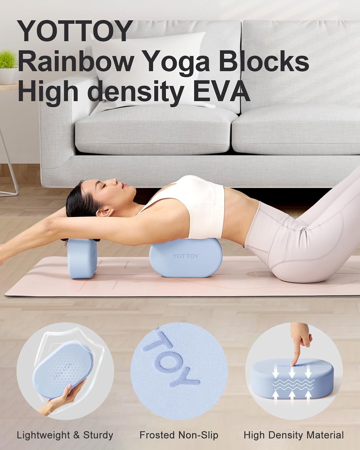 Foam Yoga Blocks(Set of 2) with Non-slip Surface