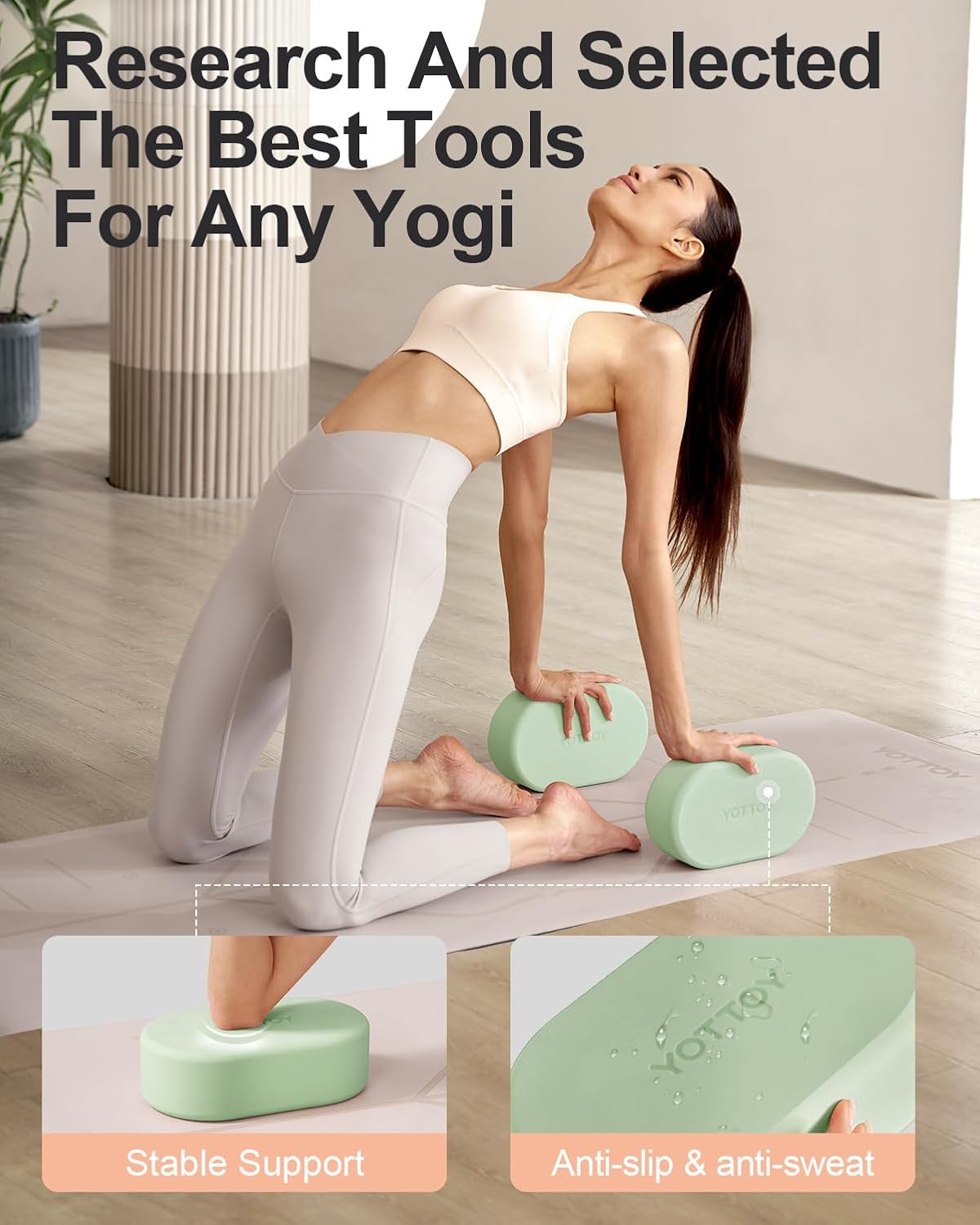 Foam Yoga Blocks(Set of 2) with Non-slip Surface