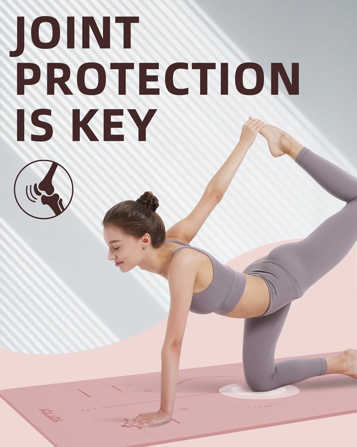 YOTTOY Extra Wide Non-Slip Exercise Fitness Yoga Mats,with Strap Bag