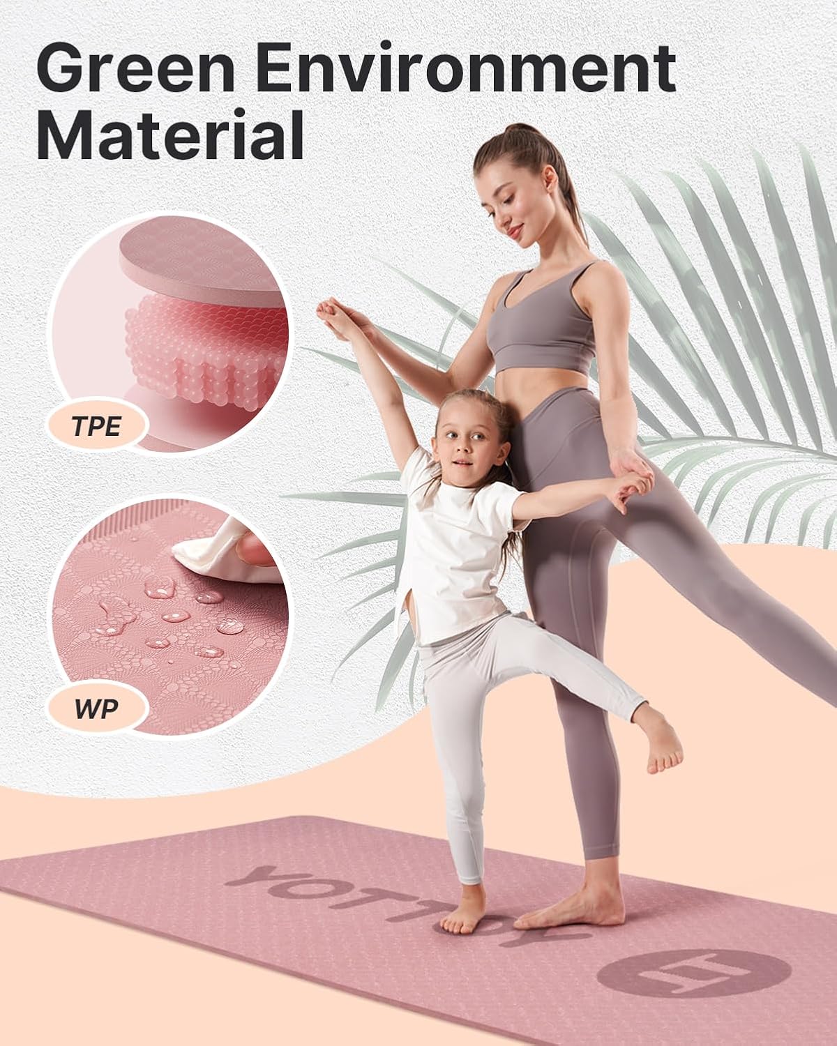 YOTTOY TPE Yoga Mat, with Strap Bag