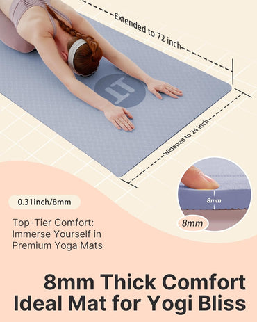 YOTTOY TPE Yoga Mat, with Strap Bag